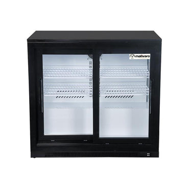 Barkühlschrank - 900mm - 160 Liter - mit Schiebetüren - Schwarz