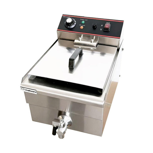 Elektro Doppelfritteuse - 13 Liter - 3 kW-mit Ablasshahn