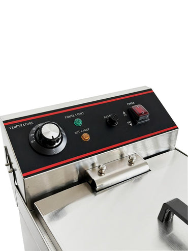 Elektro Doppelfritteuse - 13 Liter - 3 kW-mit Ablasshahn