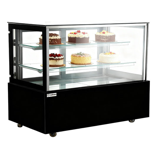 Kühl- & Kuchenvitrine - 1500mm - Doppelverglasung - Spiegelfront - Schwarz