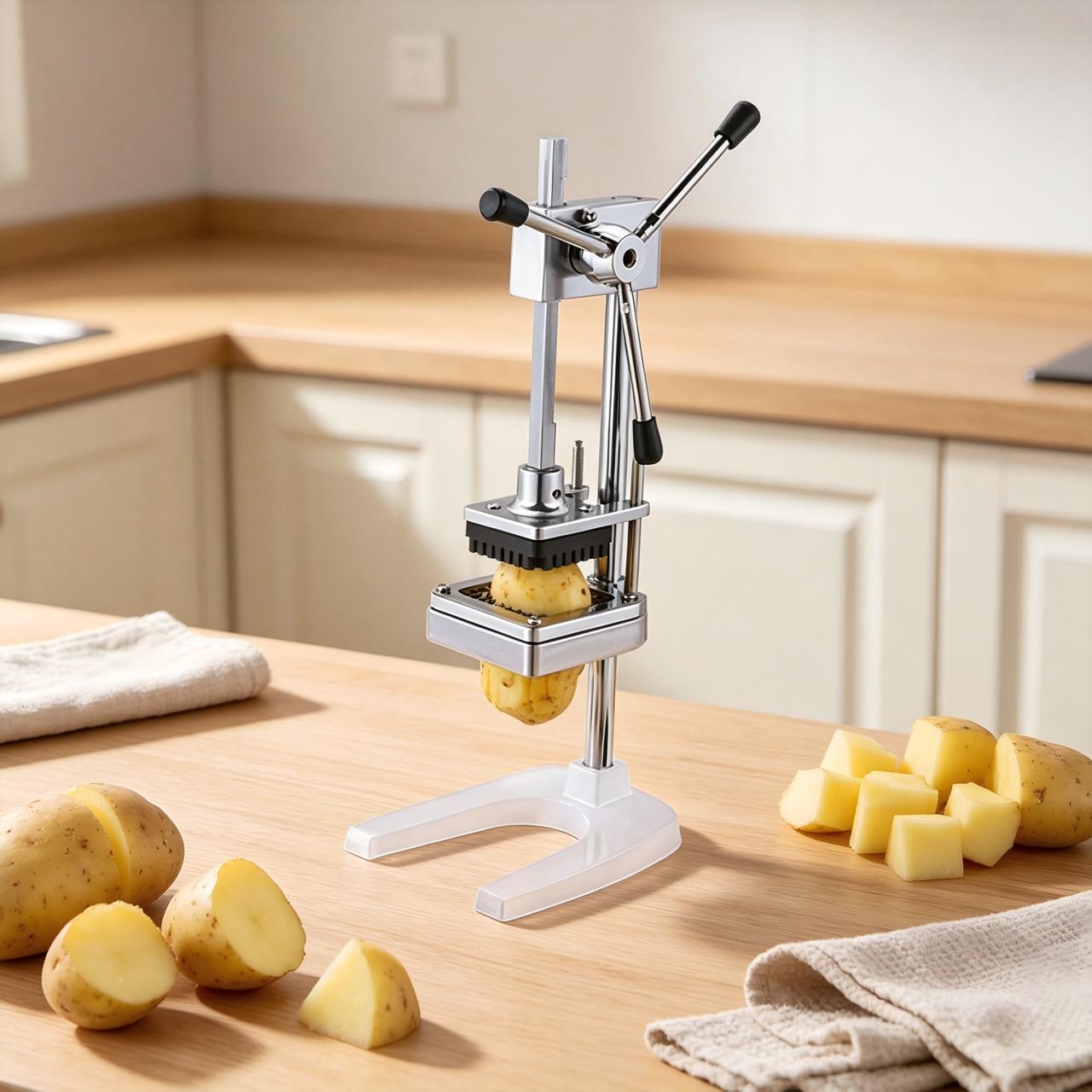 Pommes-Schneider vertikal – Standgerät – inkl. 3 Messereinsätze (6, 9, 13 mm)