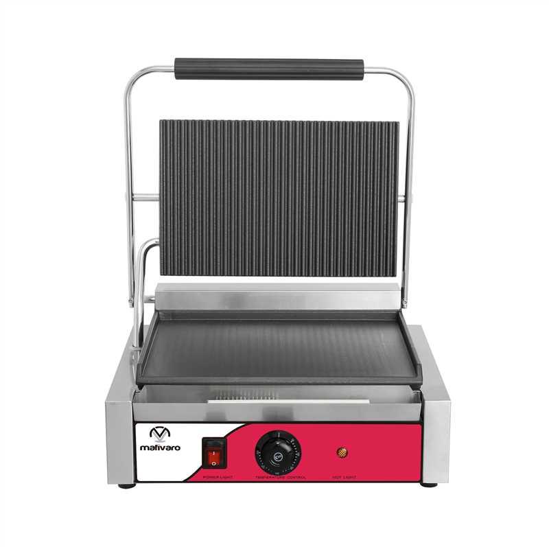 Kontaktgrill- 2,2 kW-Oben gerillt & unten Glatt - KEG-812C