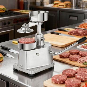 Manuelle Hamburgermaschine - 130 mm - Silber