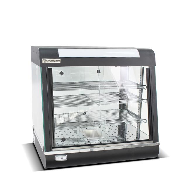 Warmhaltevitrine - 660mm - 1,84 kW - Schwarz