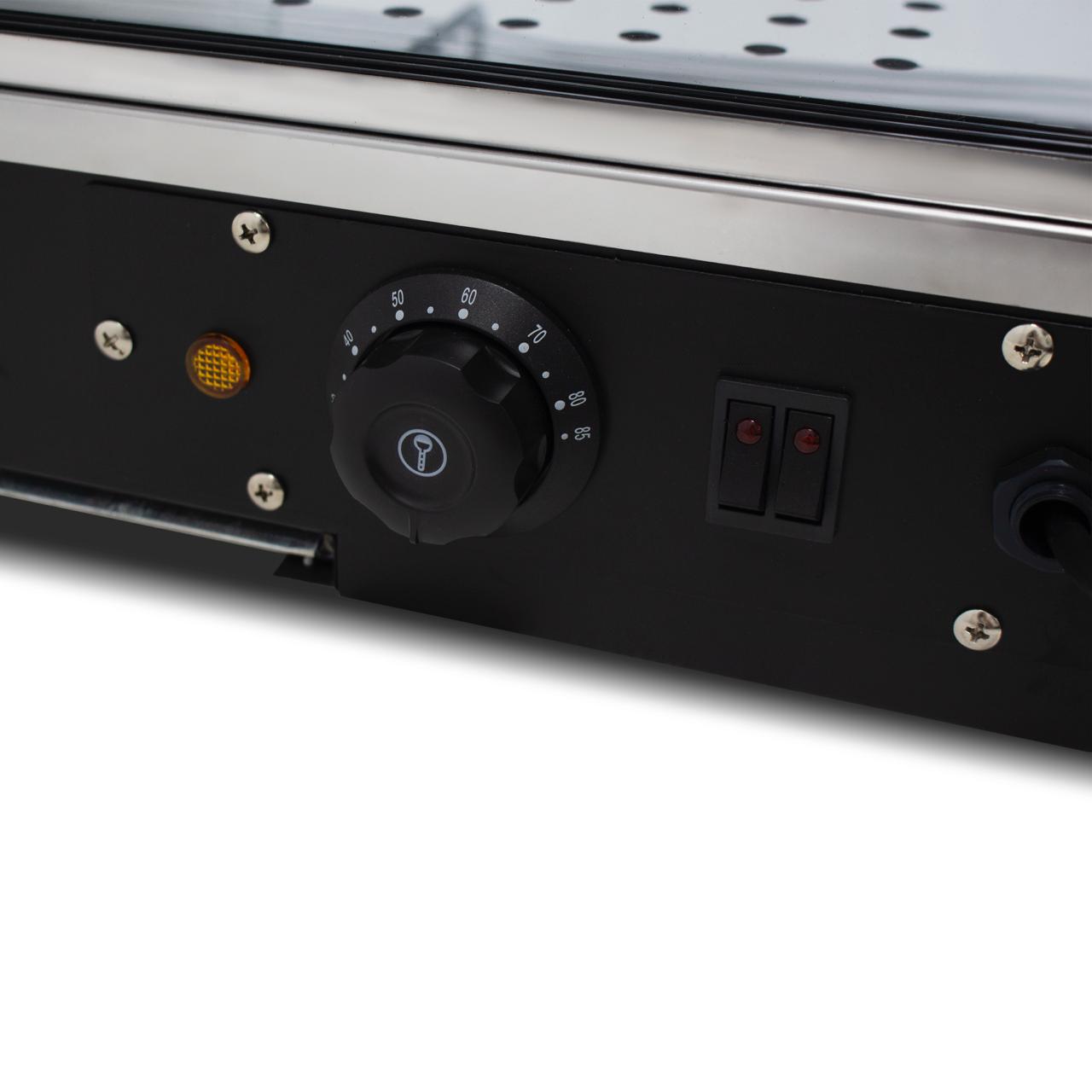 Warmhaltevitrine - 660mm - 1,84 kW - Schwarz