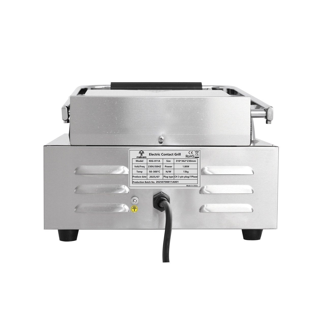 Kontaktgrill- 1,8 kW-oben & unten Gerillt
