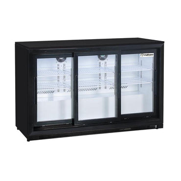 Barkühlschrank - 1340mm - 250 Liter -Schiebetüren - Schwarz