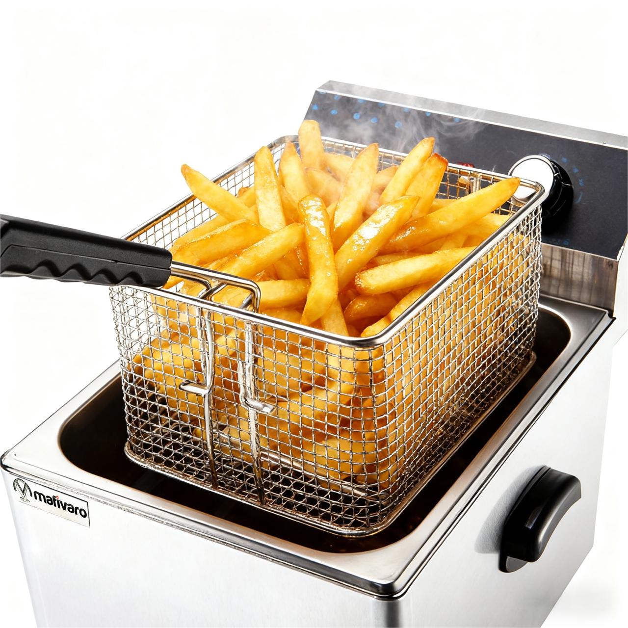 Elektro Doppelfritteuse - 13 Liter - 3 kW-mit Ablasshahn