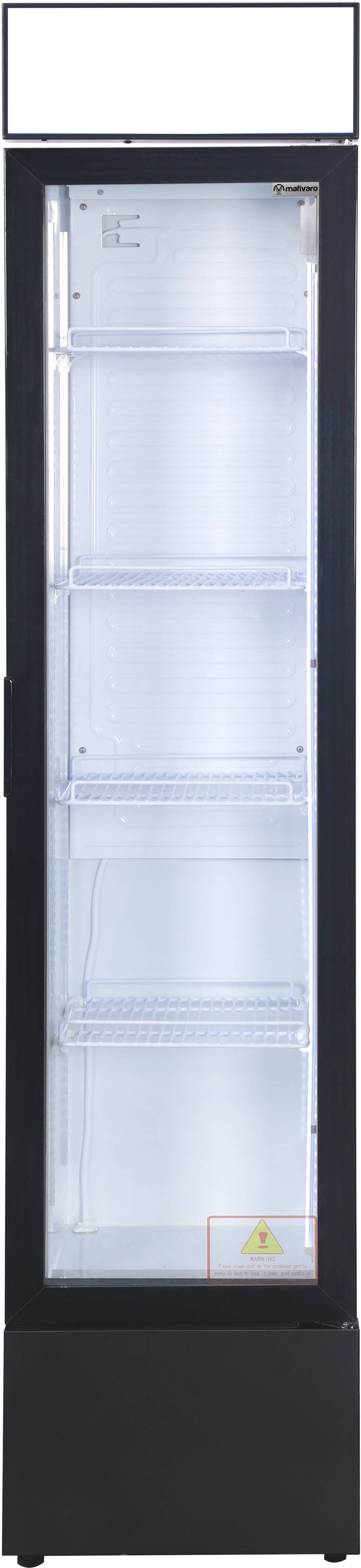 Getränkekühlschrank - 280 Liter - schmal - mit 1 Glastür