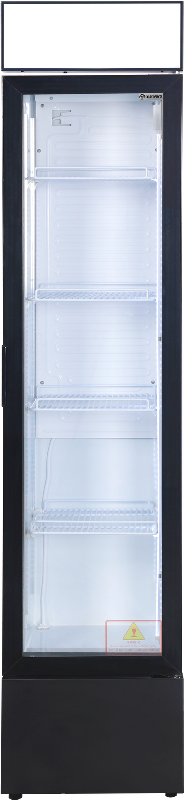 Getränkekühlschrank - 280 Liter - schmal - mit 1 Glastür